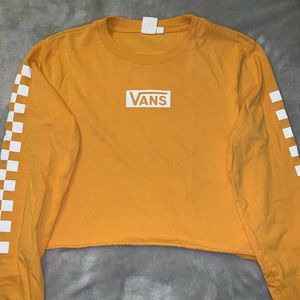VANS Checkerboard Long Sleeve Cropped Top